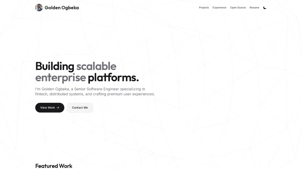 Homepage snapshot at launch