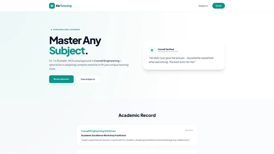 Homepage snapshot at launch