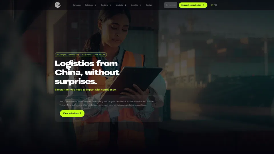 Homepage snapshot at launch