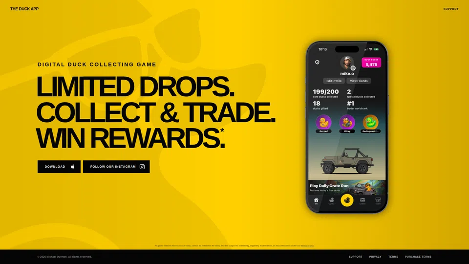 Homepage snapshot at launch