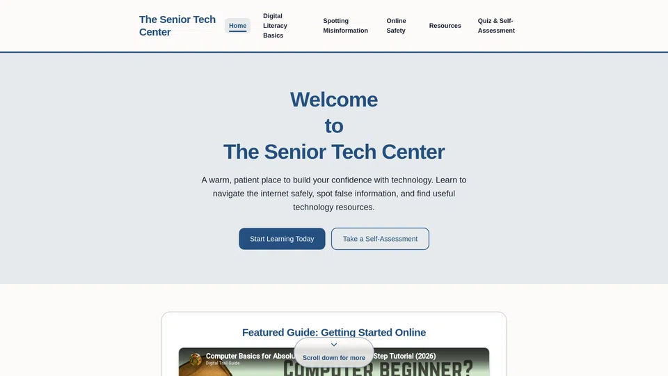 Homepage snapshot at launch