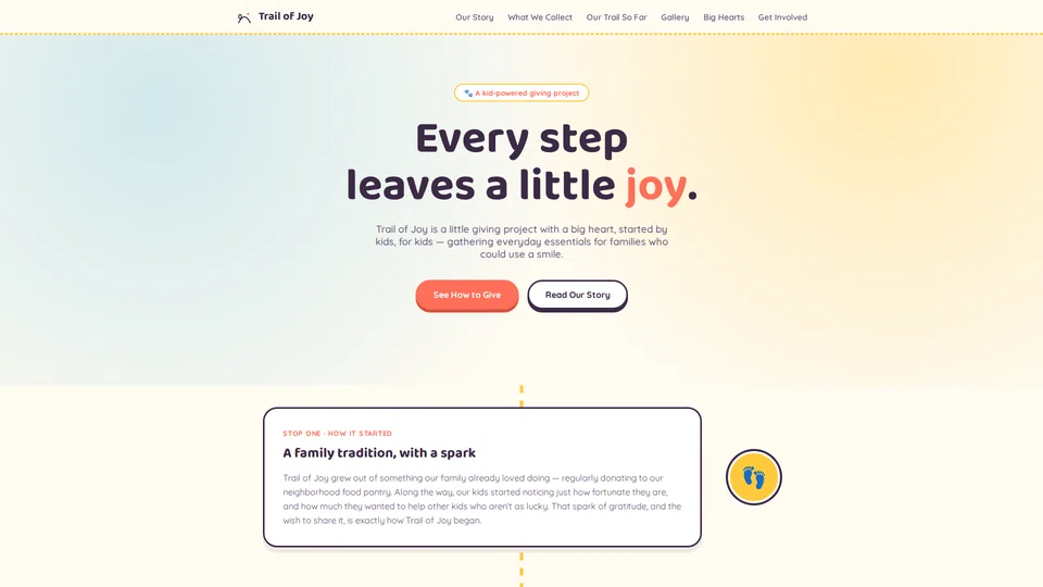 Homepage snapshot at launch