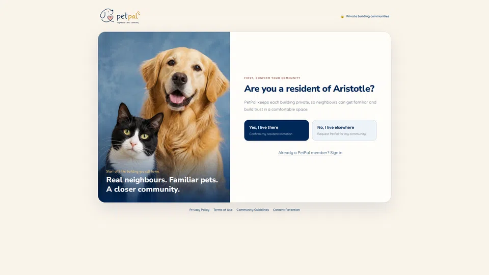 Homepage snapshot at launch