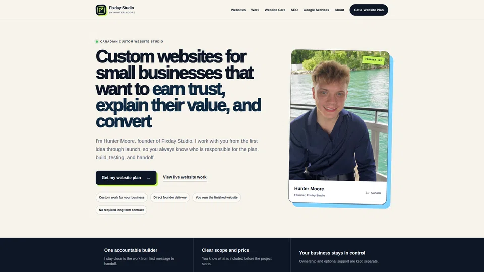 Homepage snapshot at launch