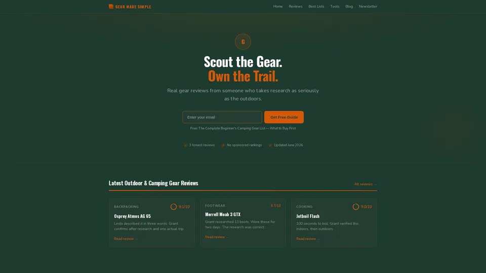 Homepage snapshot at launch