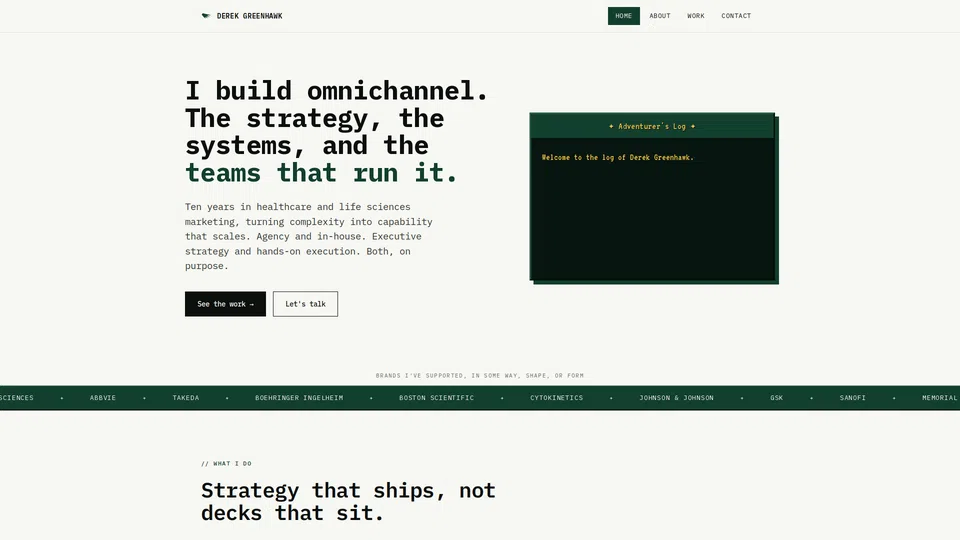 Homepage snapshot at launch