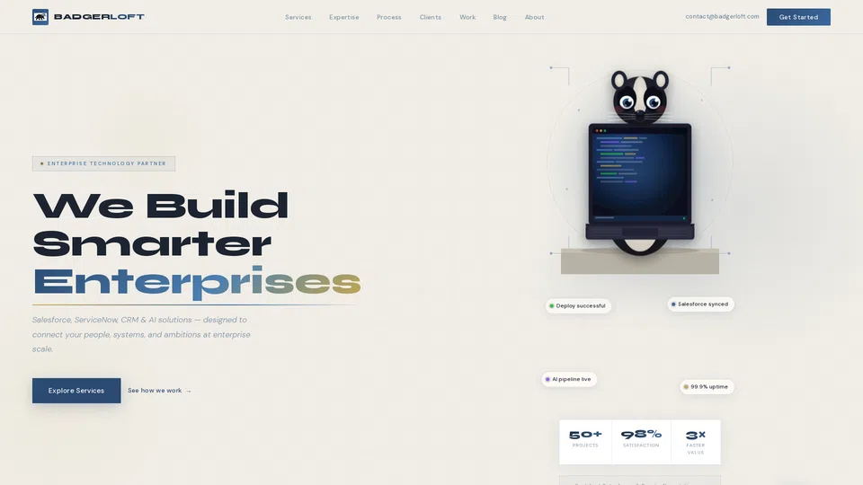 Homepage snapshot at launch