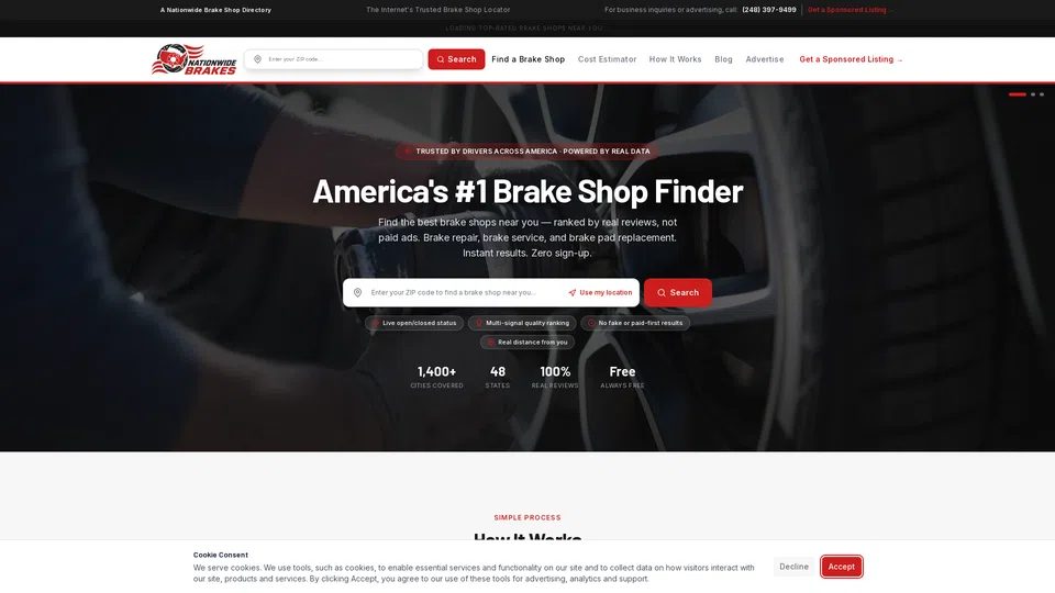 Homepage snapshot at launch