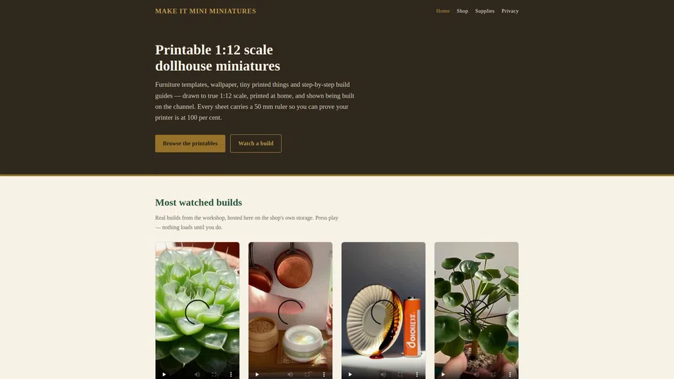 Homepage snapshot at launch