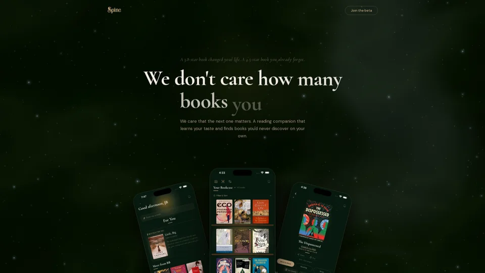 Homepage snapshot at launch