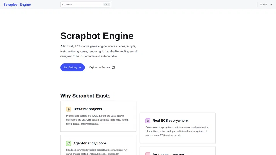 Homepage snapshot at launch