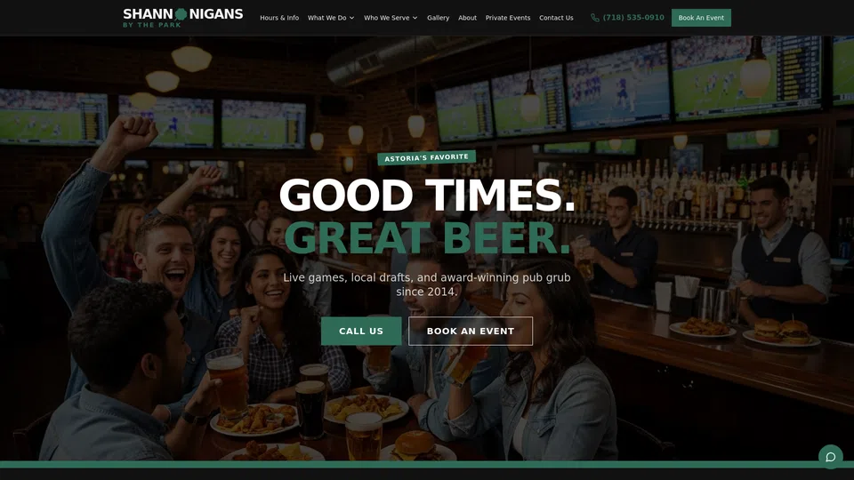 Homepage snapshot at launch