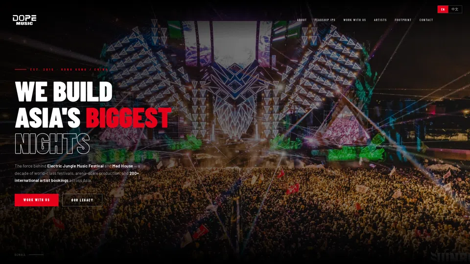 Homepage snapshot at launch