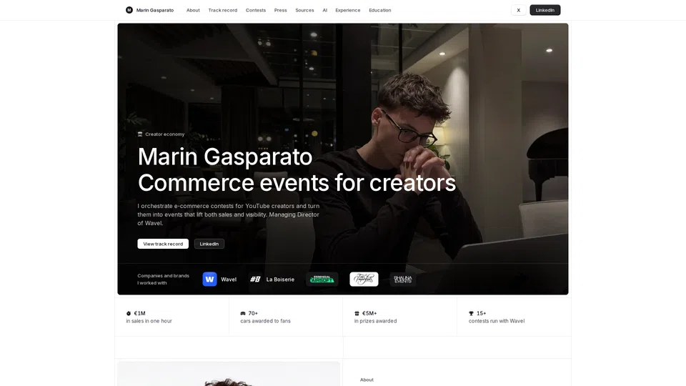 Homepage snapshot at launch