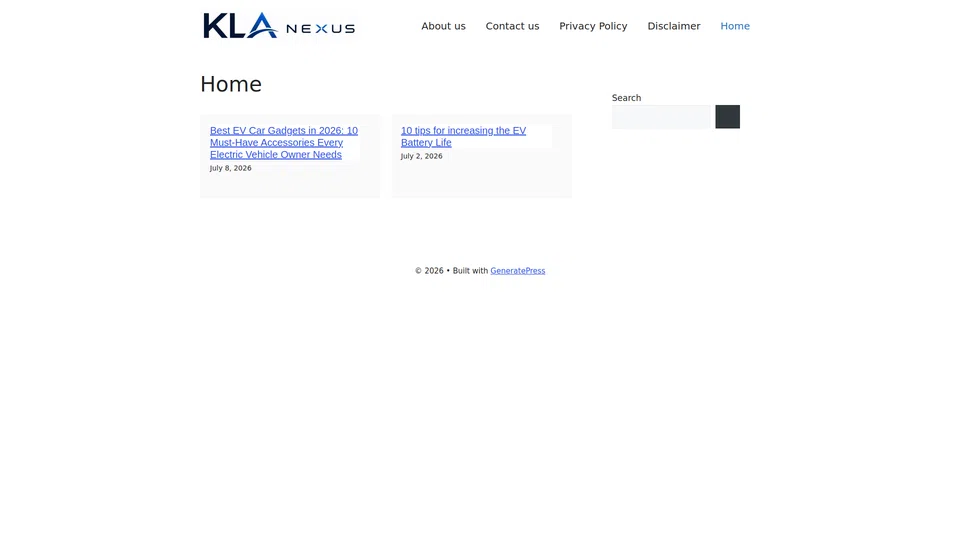 Homepage snapshot at launch