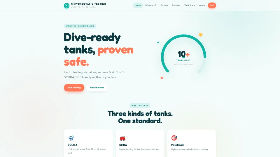 Homepage snapshot at launch
