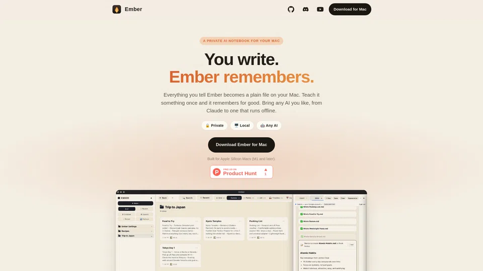 Homepage snapshot at launch