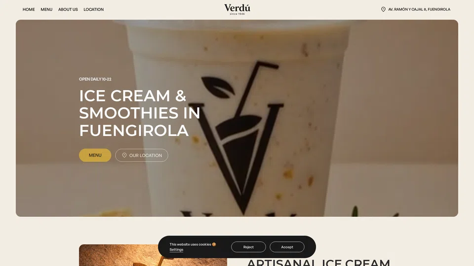 Homepage snapshot at launch