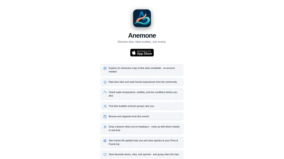 Homepage snapshot at launch