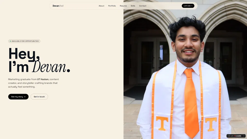 Homepage snapshot at launch