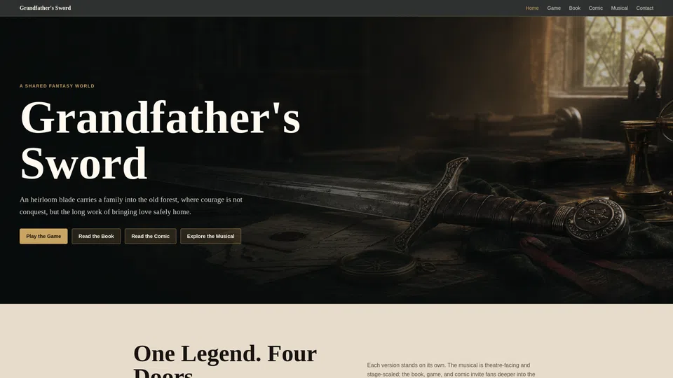 Homepage snapshot at launch
