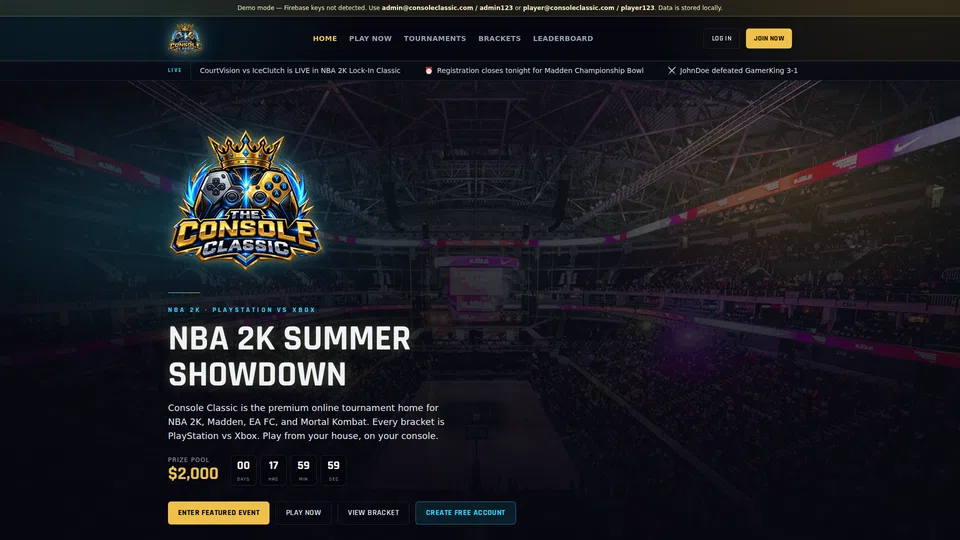 Homepage snapshot at launch