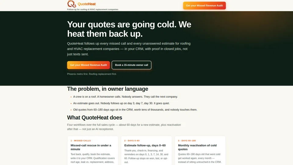Homepage snapshot at launch