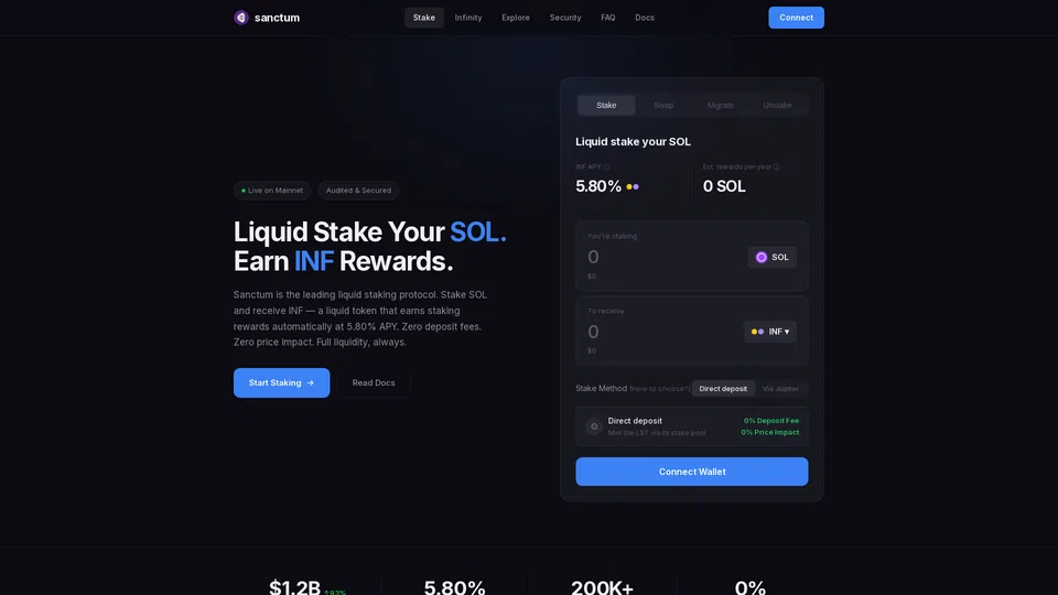 Homepage snapshot at launch