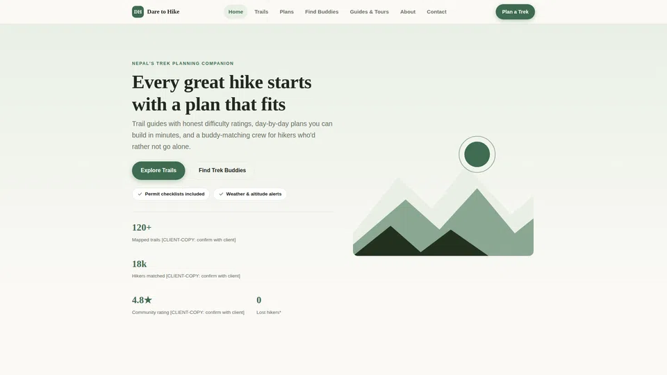 Homepage snapshot at launch