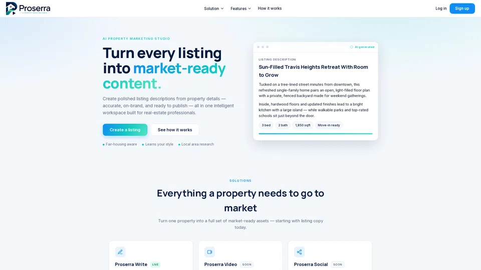 Homepage snapshot at launch