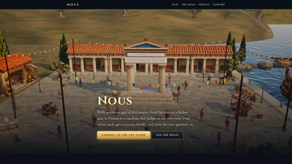 Homepage snapshot at launch