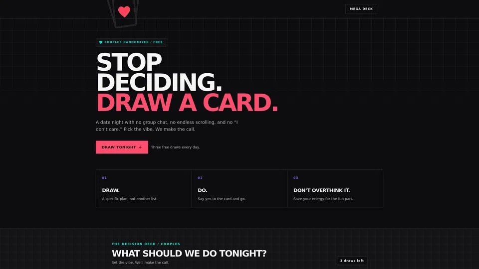 Homepage snapshot at launch