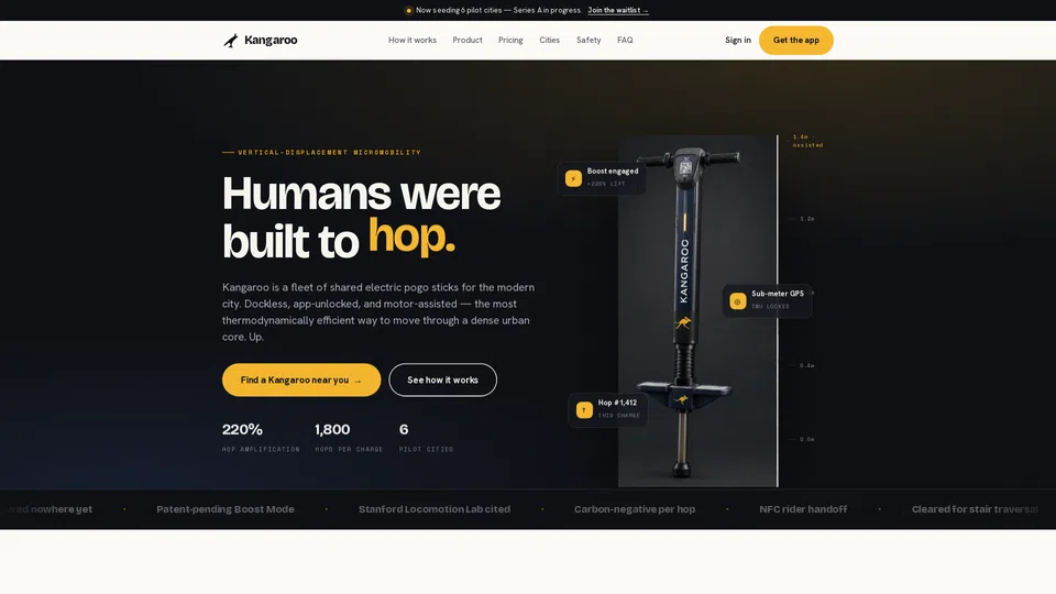 Homepage snapshot at launch