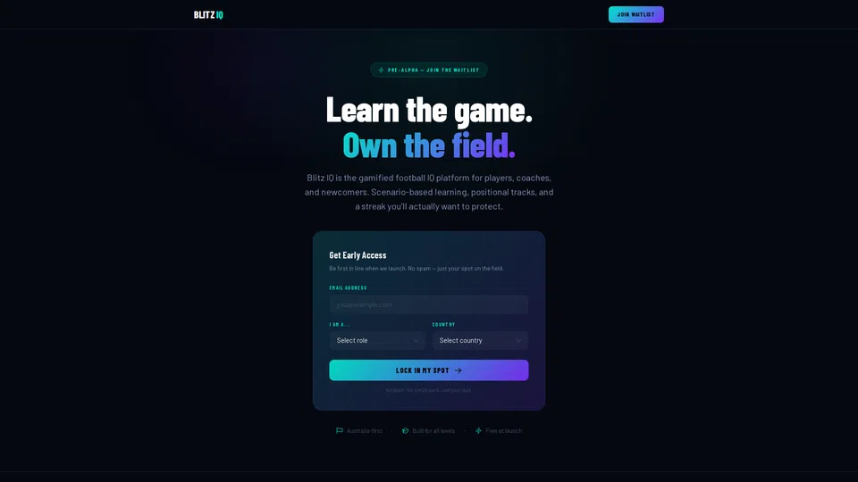 Homepage snapshot at launch