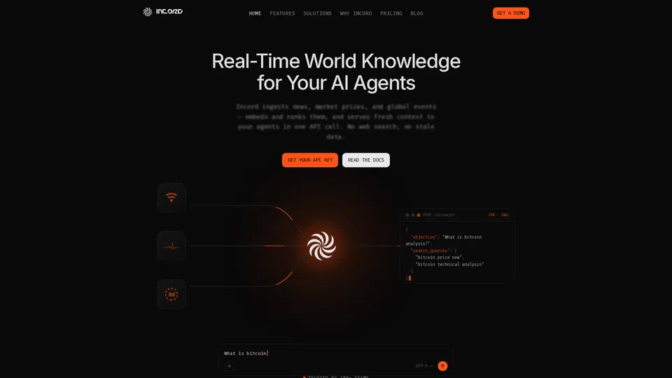 Homepage snapshot at launch