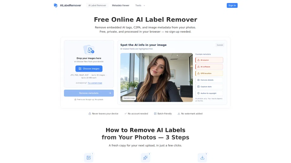 Homepage snapshot at launch