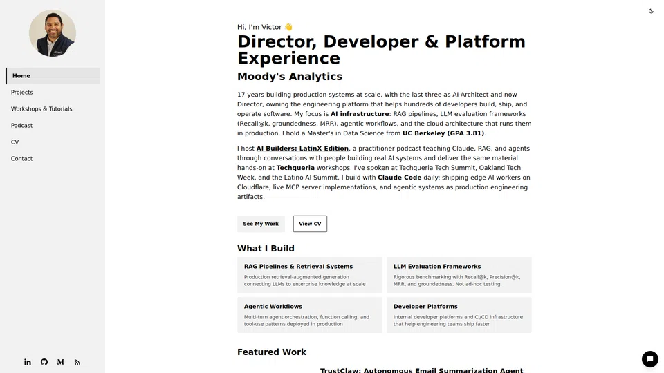 Homepage snapshot at launch