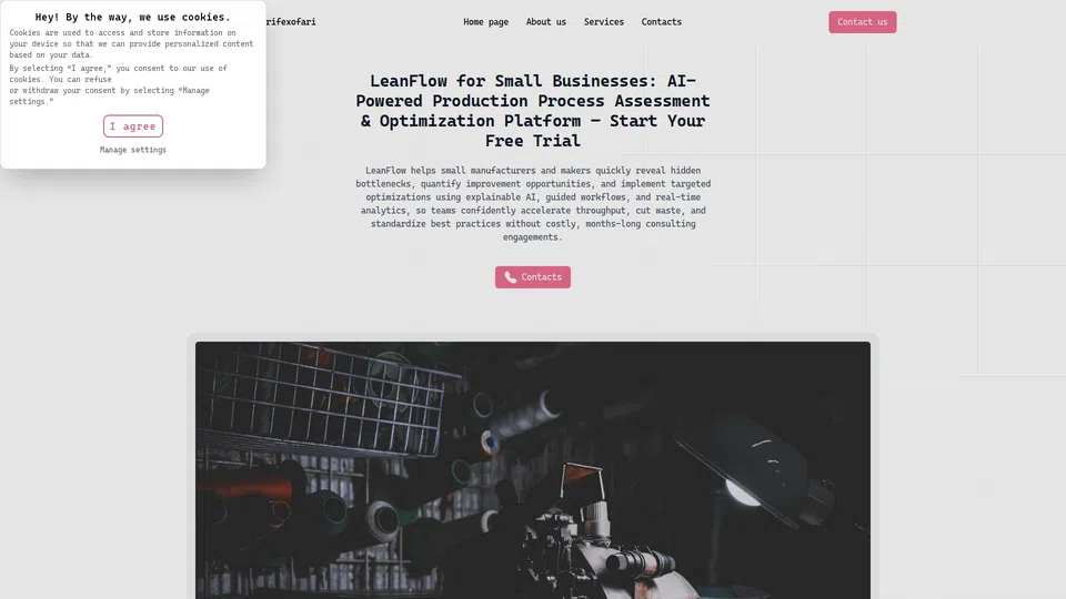 Homepage snapshot at launch