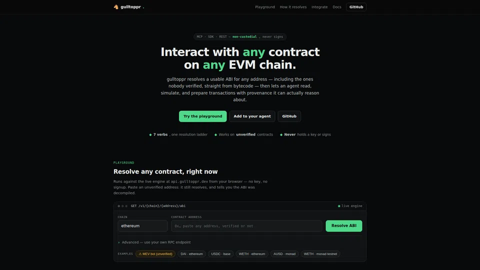 Homepage snapshot at launch