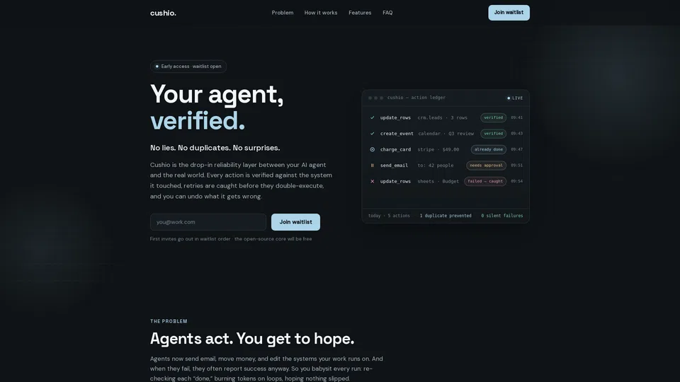 Homepage snapshot at launch