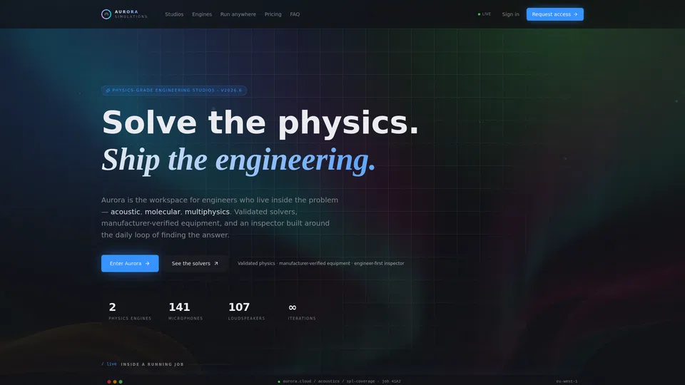 Homepage snapshot at launch