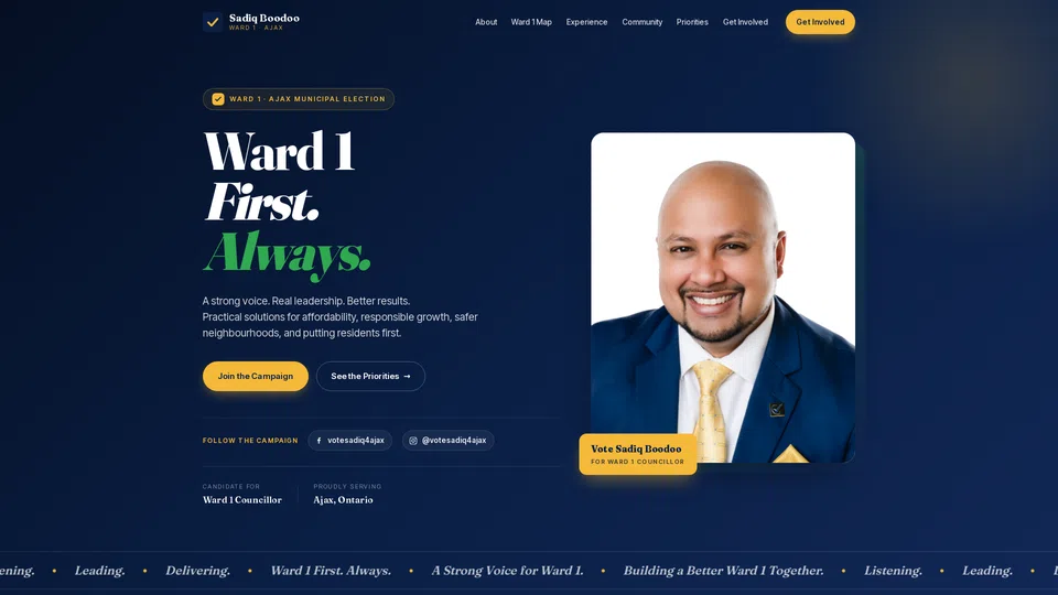 Homepage snapshot at launch