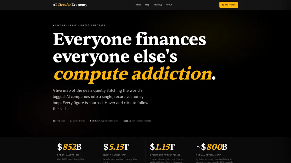 Homepage snapshot at launch