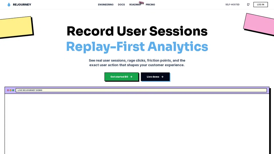 Homepage snapshot at launch