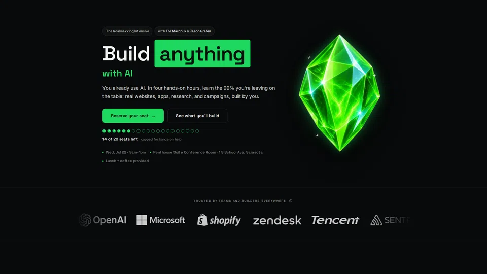 Homepage snapshot at launch