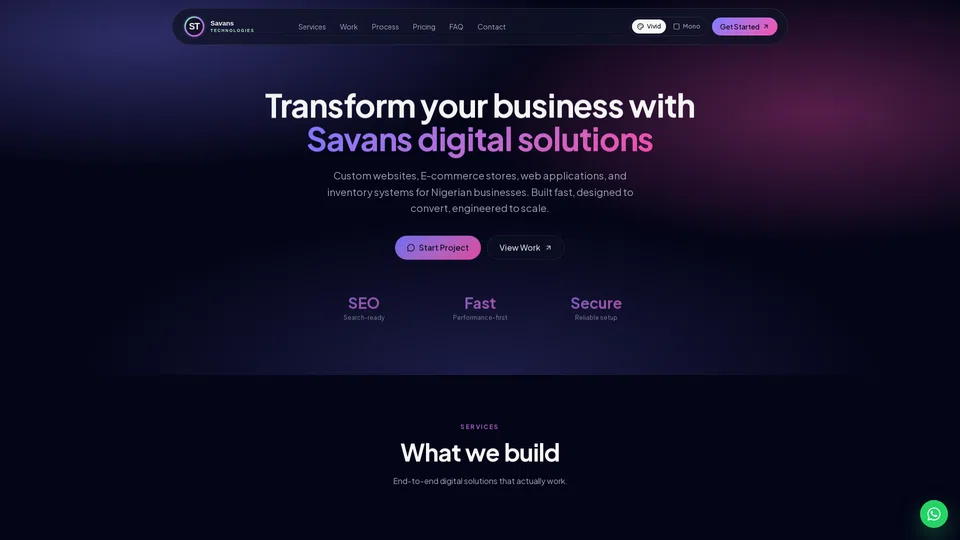 Homepage snapshot at launch