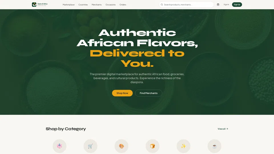 Homepage snapshot at launch