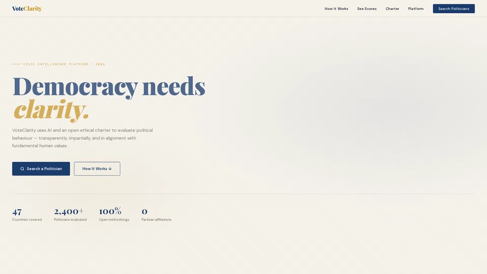 Homepage snapshot at launch