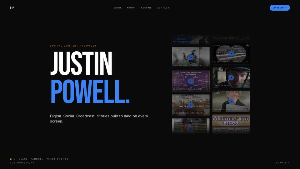 Homepage snapshot at launch