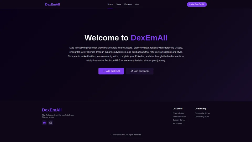 Homepage snapshot at launch